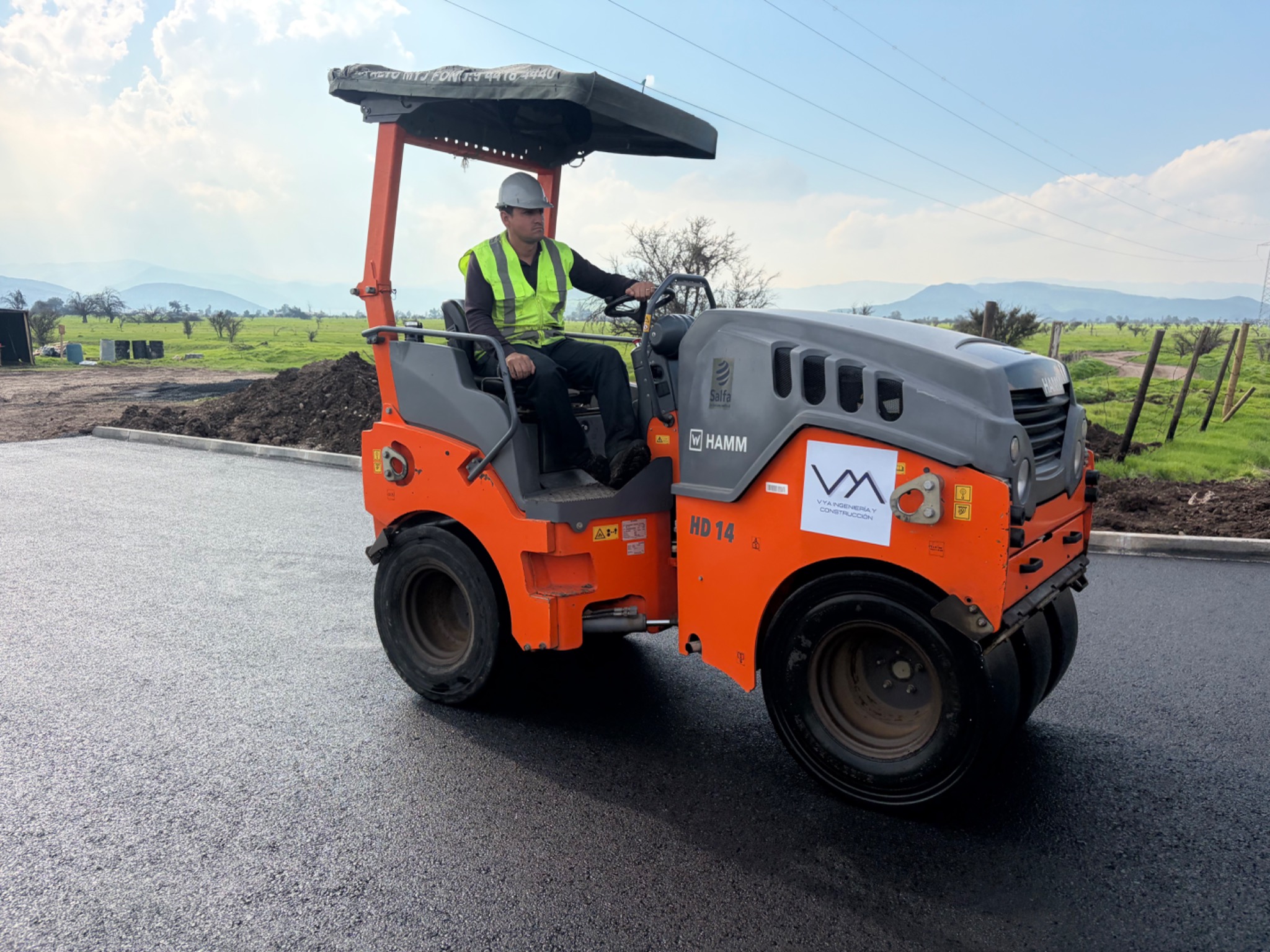 Obra vial de VYA Ingeniería en ejecución